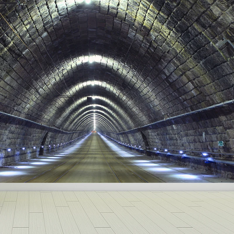 Kreativer Tunnel-Wandaufkleber, pastellfarben, wasserfester Wandbelag für Badezimmer Clearhalo