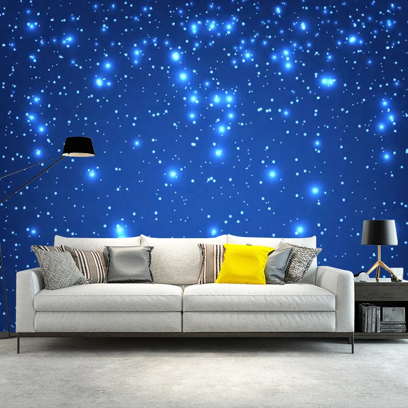 Leuchtendes Galaxie-Wandbild für Schlafzimmer, dekorative nordische Wandverkleidung Blau, nach Maß gefertigt Clearhalo
