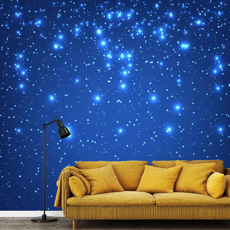 Leuchtendes Galaxie-Wandbild für Schlafzimmer, dekorative nordische Wandverkleidung Blau, nach Maß gefertigt Clearhalo