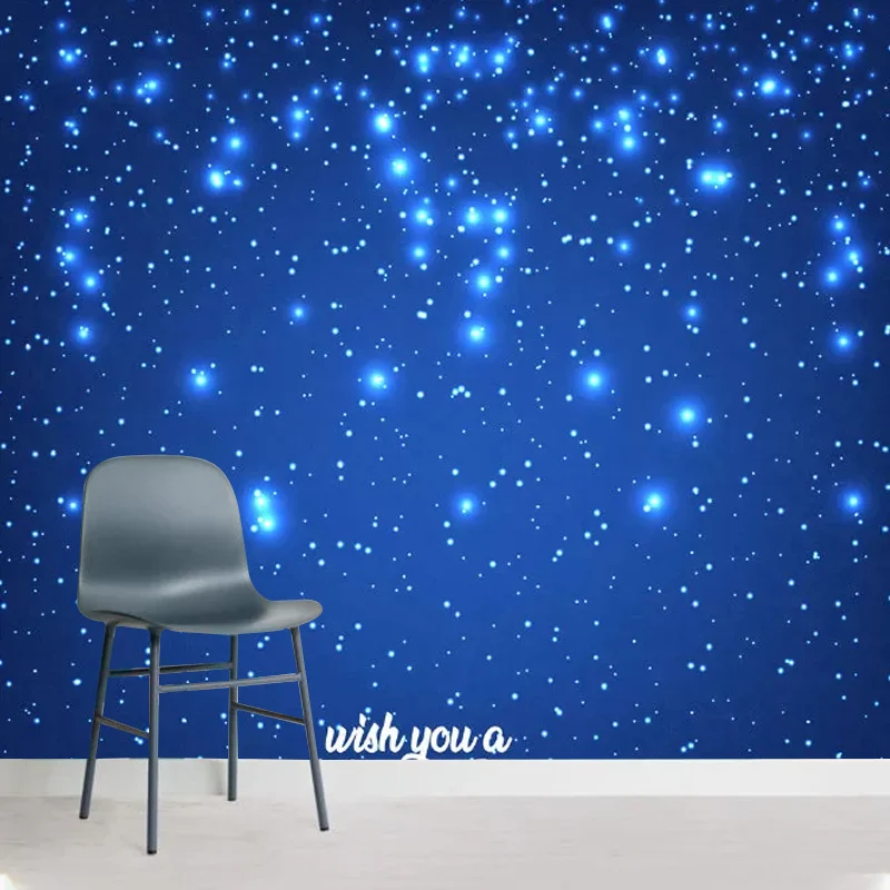 Leuchtendes Galaxie-Wandbild für Schlafzimmer, dekorative nordische Wandverkleidung Blau, nach Maß gefertigt Clearhalo