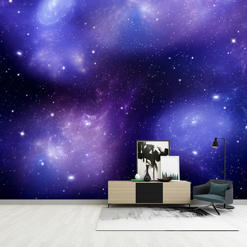 Lila minimalistische Wandkunst, individuelle Größe, Nebel-Wandtapete für Akzentwände Clearhalo