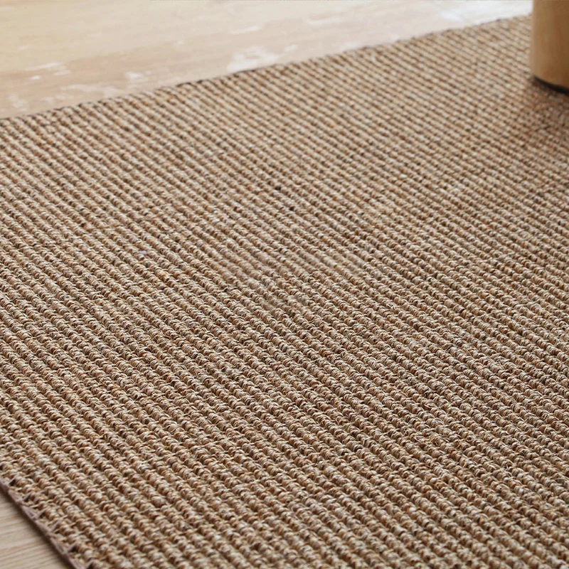 Lodge Home Teppich, hellbraun, einfarbig, Sisal-gewebt, haustierfreundlich, maschinenwaschbar, rutschfester Teppich Clearhalo