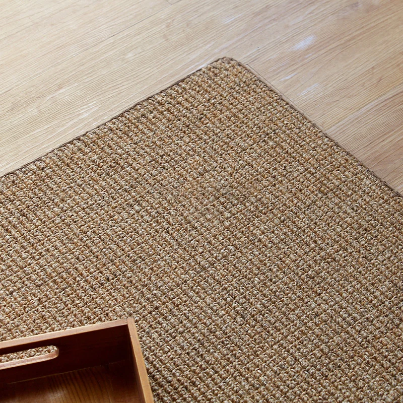 Lodge Home Teppich, hellbraun, einfarbig, Sisal-gewebt, haustierfreundlich, maschinenwaschbar, rutschfester Teppich Clearhalo