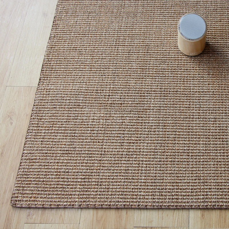 Lodge Home Teppich, hellbraun, einfarbig, Sisal-gewebt, haustierfreundlich, maschinenwaschbar, rutschfester Teppich Clearhalo