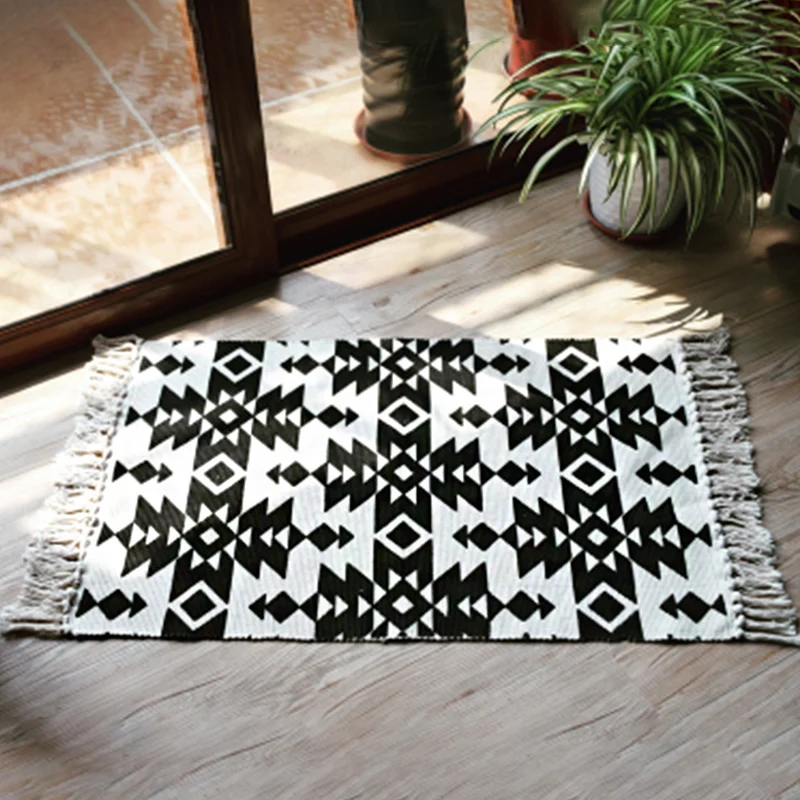 Lässiger, böhmischer Teppich, mehrfarbiger geometrischer Teppich, haustierfreundlicher Teppich für einen tollen Raum Clear...