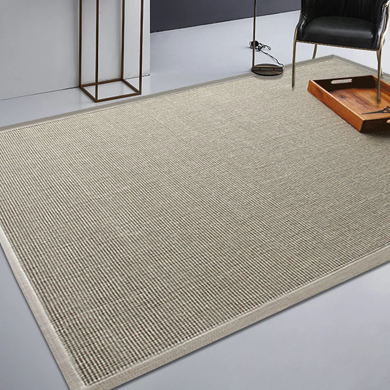 Lässiger, einfarbiger Teppich, beige, ländlicher Teppich, Jute, haustierfreundlich, waschbar, rutschfest, zur Dekoration C...