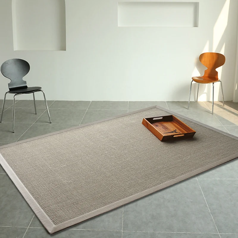 Lässiger, einfarbiger Teppich, beige, ländlicher Teppich, Jute, haustierfreundlich, waschbar, rutschfest, zur Dekoration C...