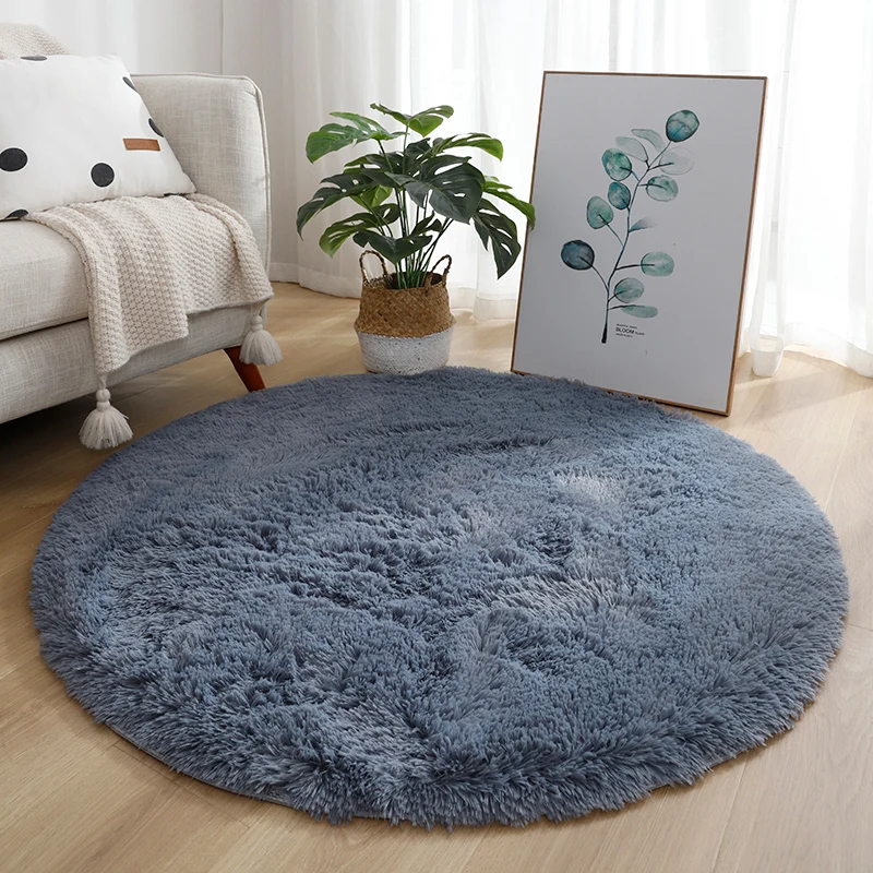 Lässiger Heimdekor-Teppich, mehrfarbiger Teppich mit Batikmuster, Kunstwolle, waschbarer Teppich mit rutschfester Rückseit...