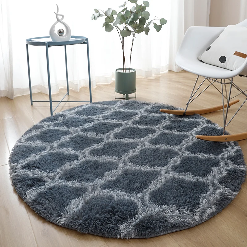 Lässiger Heimdekor-Teppich, mehrfarbiger Teppich mit Batikmuster, Kunstwolle, waschbarer Teppich mit rutschfester Rückseit...