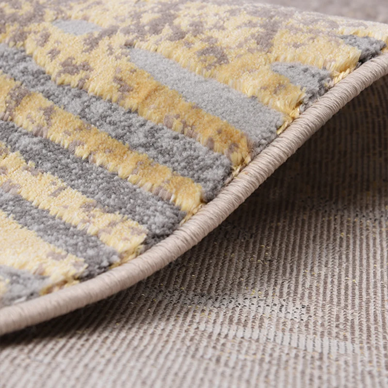 Lässiger, mehrfarbiger, moderner Teppich, Polypropylen-Teppich mit abstraktem Druck, rutschfeste Unterseite, haustierfreun...