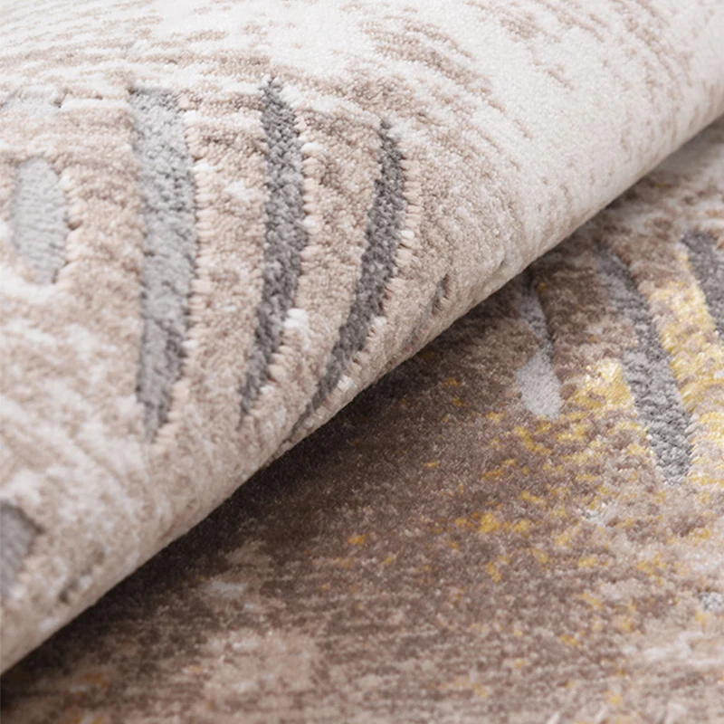 Lässiger, mehrfarbiger, moderner Teppich, Polypropylen-Teppich mit abstraktem Druck, rutschfeste Unterseite, haustierfreun...