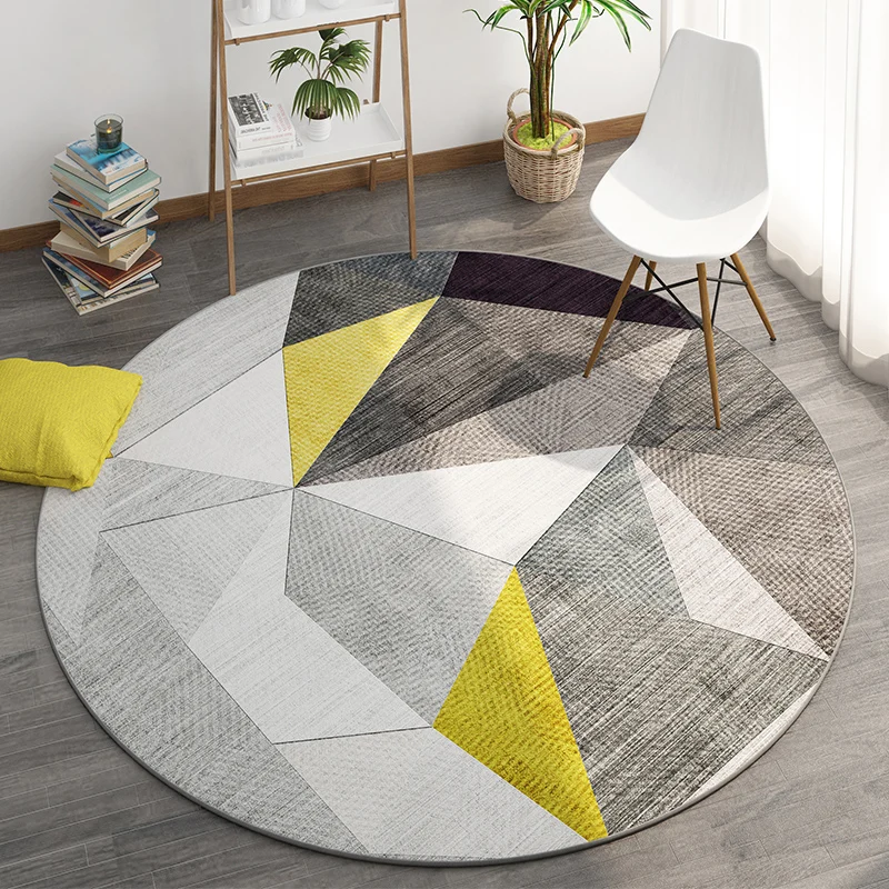 Lässiger, minimalistischer Teppich, mehrfarbiger Teppich mit geometrischem Muster, rutschfester Teppich für das Schlafzimm...