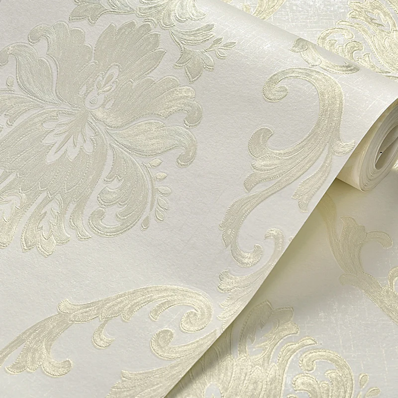 Luxuriöse Blumentapete, helle Jacquard-Wandverkleidung für Wohnzimmer, unbeklebt Clearhalo