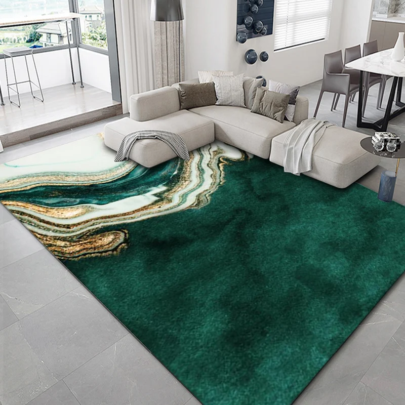 Luxuriöser Teppich mit geometrischem Druck, mehrfarbiger Synthetikteppich, rutschfeste Unterseite, haustierfreundlicher Te...