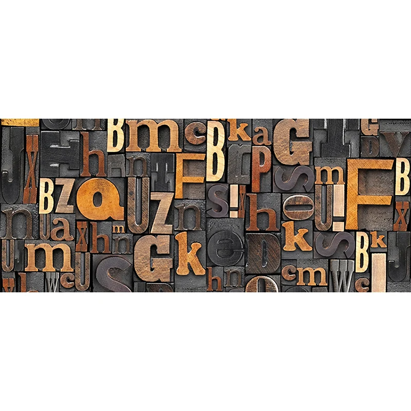 Maßgeschneiderte industrielle Wandtapete im Fotostil für die Restaurantdekoration mit Buchstabendesign Braun Clearhalo