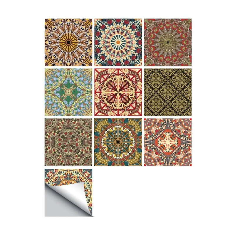 Mandala-Tapeten zum Abziehen und Aufkleben, 2,4 m L x 20,3 cm B, Wandverkleidung im Bohemian-Stil für Zuhause Clearhalo