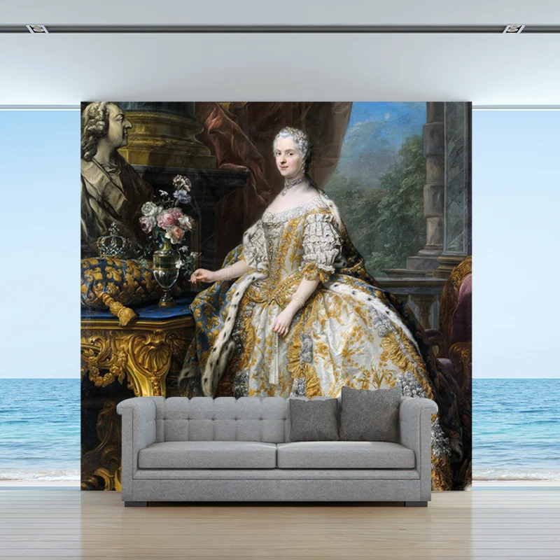 Maria Leschinskaya Murals Tapete Braun Retro-Stil Wanddekoration für Wohnzimmer Clearhalo