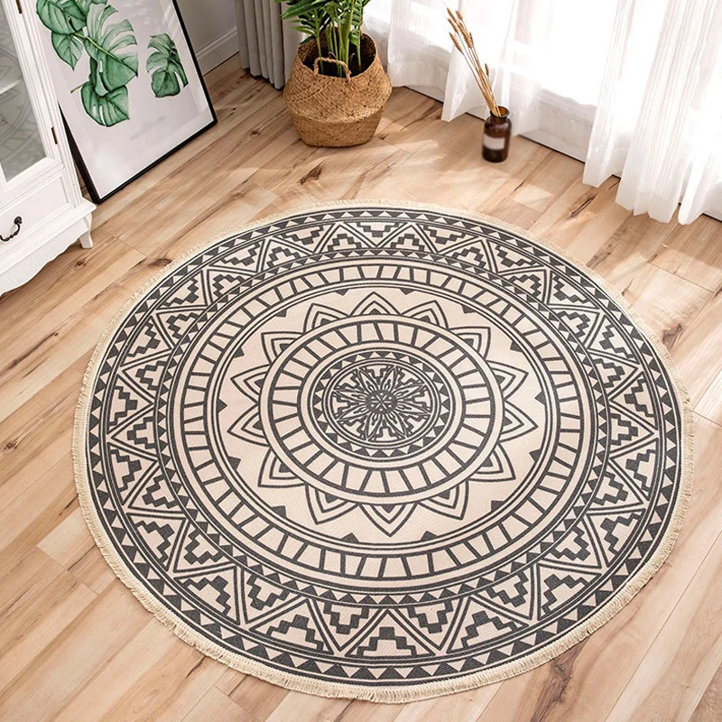Marokkanischer Teppich mit Stammes-Blumenmuster, mehrfarbiger Flachsteppich, rutschfest, haustierfreundlich, waschbar, Tep...