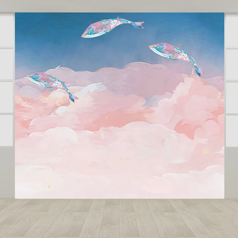Meeresleben-Wandbild Originalgröße für Kinderzimmer, nautische Wandkunst sanften Farben, feuchtigkeitsbeständig Clearhalo