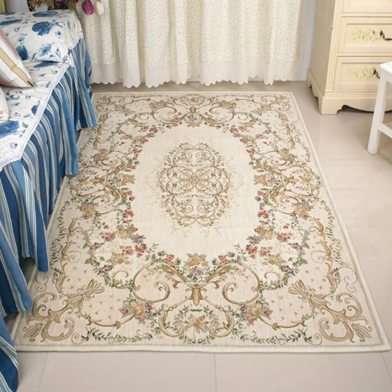 Mehrfarbiger Blumenteppich, Polyster, Vintage-Teppich, rutschfest, haustierfreundlich, pflegeleichter Innenteppich zur Dek...