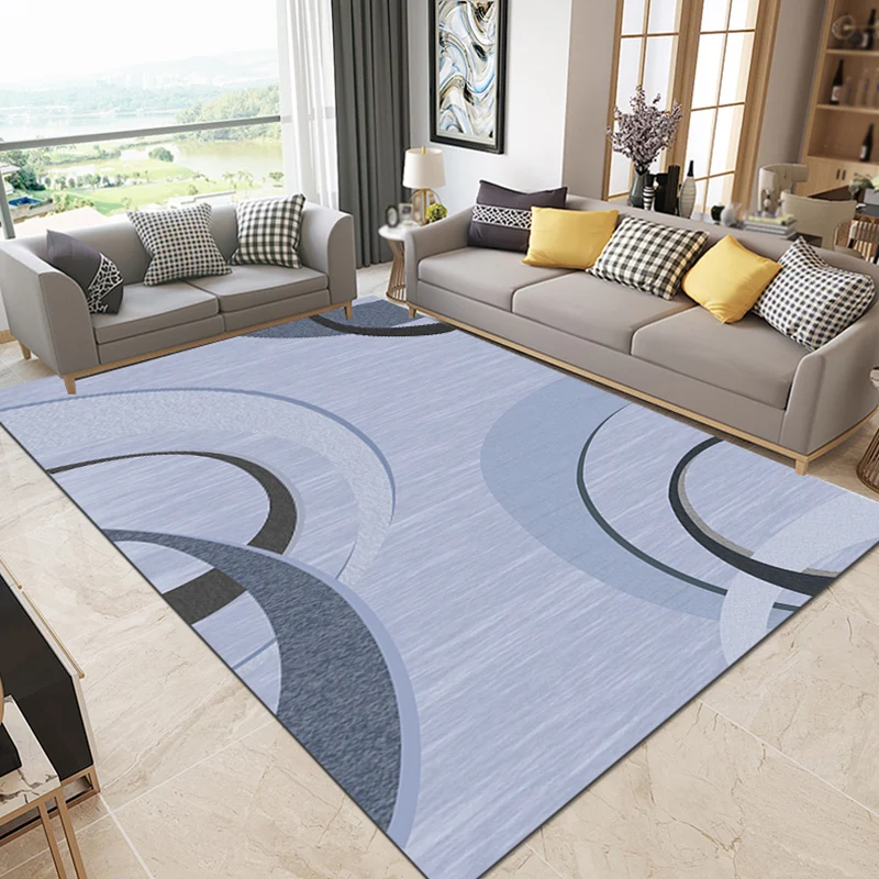 Mehrfarbiger Colorblock-Teppich, moderner Polyester-Teppich, haustierfreundlich, waschbar, rutschfest, für Wohnzimmer Clea...