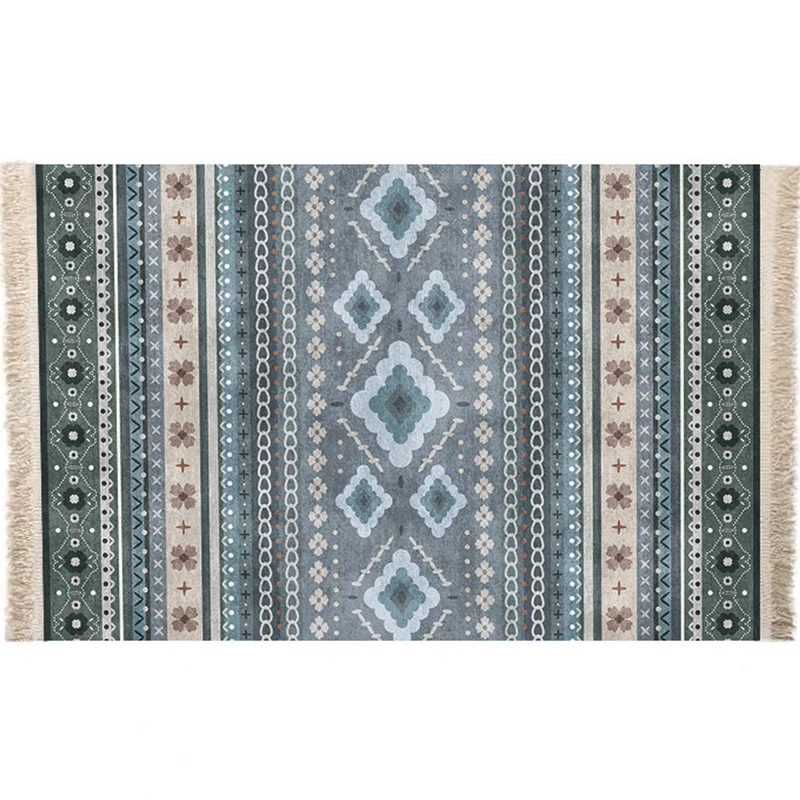Mehrfarbiger geometrischer Teppich aus Polyster, marokkanischer Teppich, rutschfeste Rückseite, pflegeleichter, waschbarer...