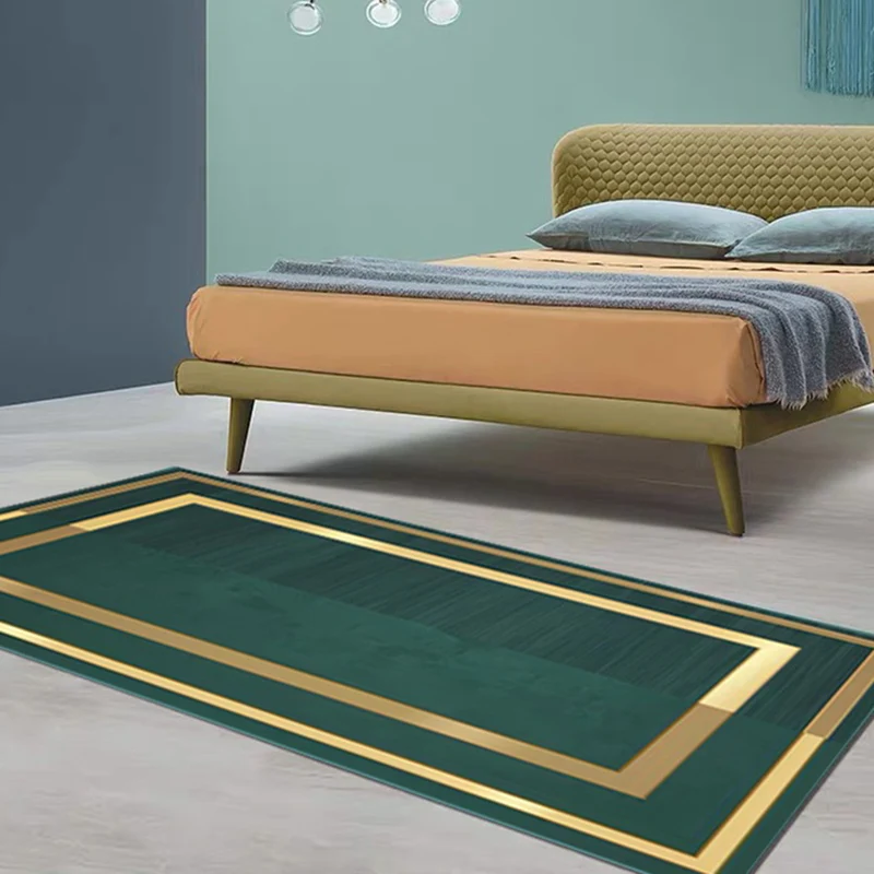 Mehrfarbiger Glam-Teppich aus Baumwollmischung, geometrisch bedruckter Flächenteppich, rutschfeste Rückseite, schmutzabwei...