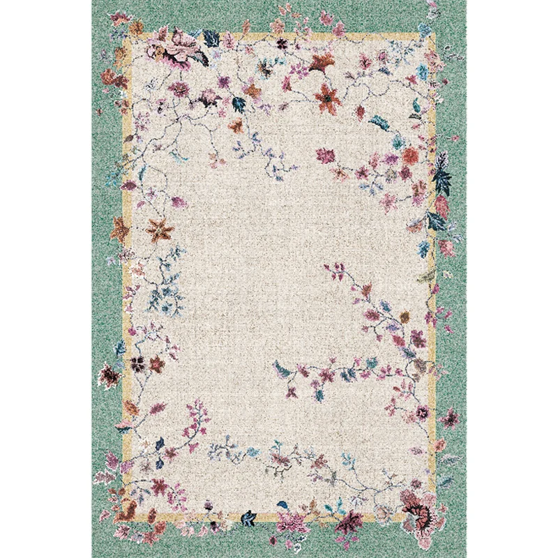 Mehrfarbiger orientalischer Teppich aus Polyester mit Blumenmuster, haustierfreundlich, waschbar, rutschfester Teppich zur...