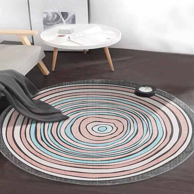 Mehrfarbiger Schlafzimmerteppich, Polyester, Modernismus, abstrakter Teppich, waschbarer, haustierfreundlicher Teppich Cle...