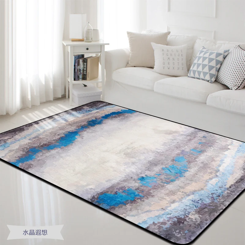 Mehrfarbiger Shabby-Chic-Teppich, abstrakter Polyester-Teppich, maschinenwaschbarer, rutschfester Teppich zur Dekoration C...