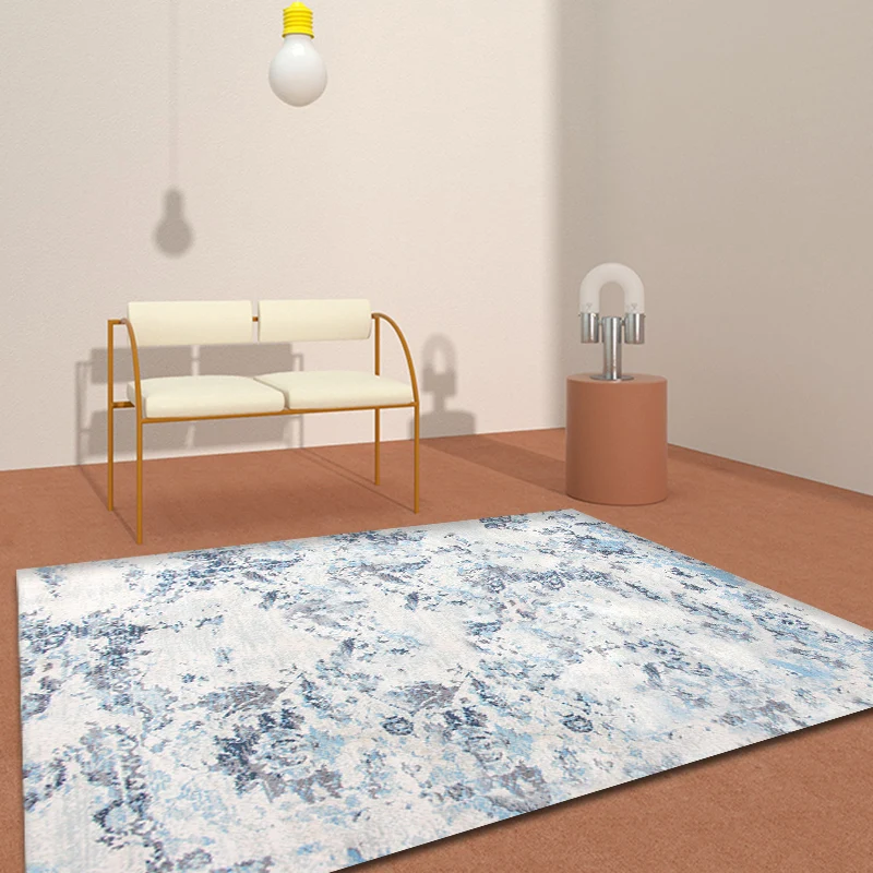 Mehrfarbiger Shabby-Chic-Teppich, abstrakter Polypropylen-Teppich, haustierfreundlich, waschbar, rutschfester Teppich für...