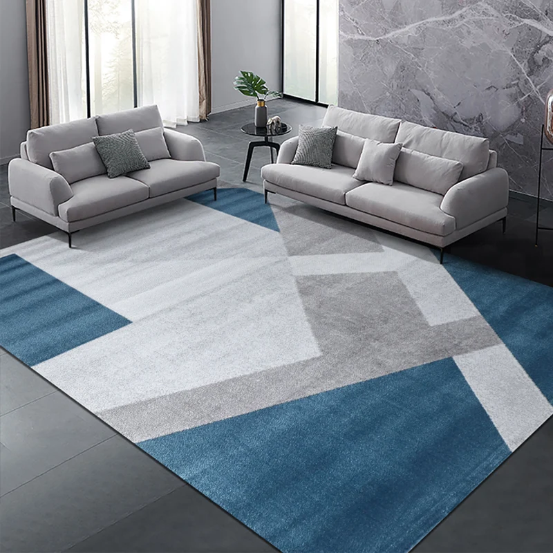 Mehrfarbiger Teppich mit geometrischem Druck, Polypropylen, moderner Teppich, maschinenwaschbar, rutschfeste Rückseite, sc...