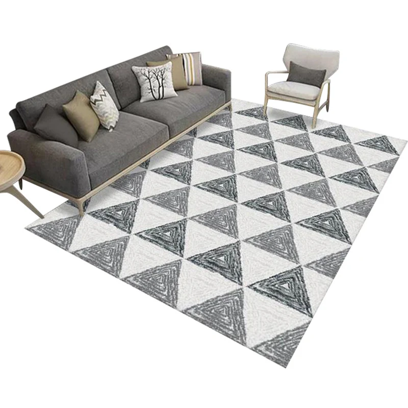 Mehrfarbiger Teppich mit geometrischem Druck, Synthetik, modernistischer Teppich, schmutzabweisend, rutschfeste Rückseite,...