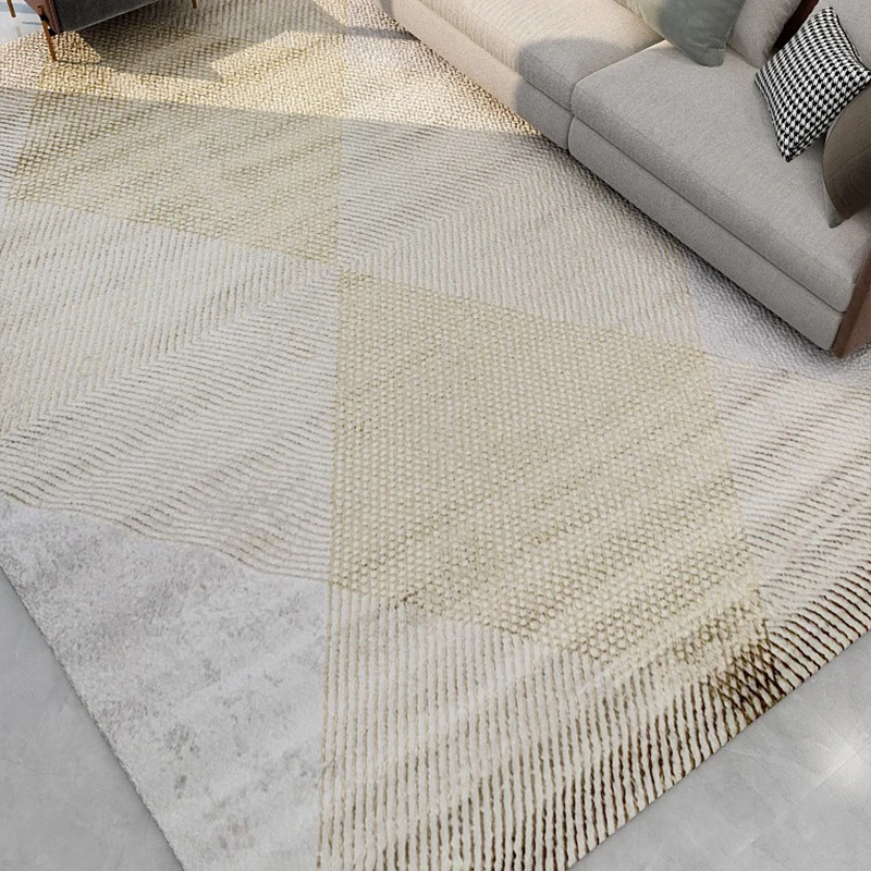 Mehrfarbiger Wohnzimmerteppich, industrieller geometrischer abstrakter Teppich, synthetischer, haustierfreundlicher, rutsc...