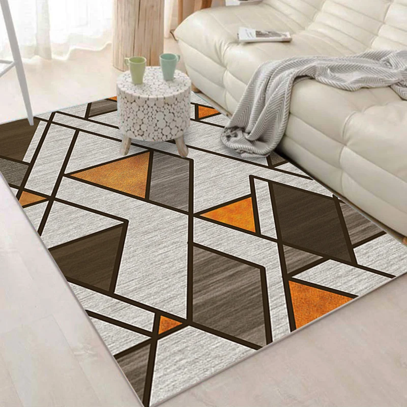 Mehrfarbiger Wohnzimmerteppich, moderner geometrischer 3D-Illusionsteppich, Synthetik, rutschfeste Rückseite, schmutzabwei...