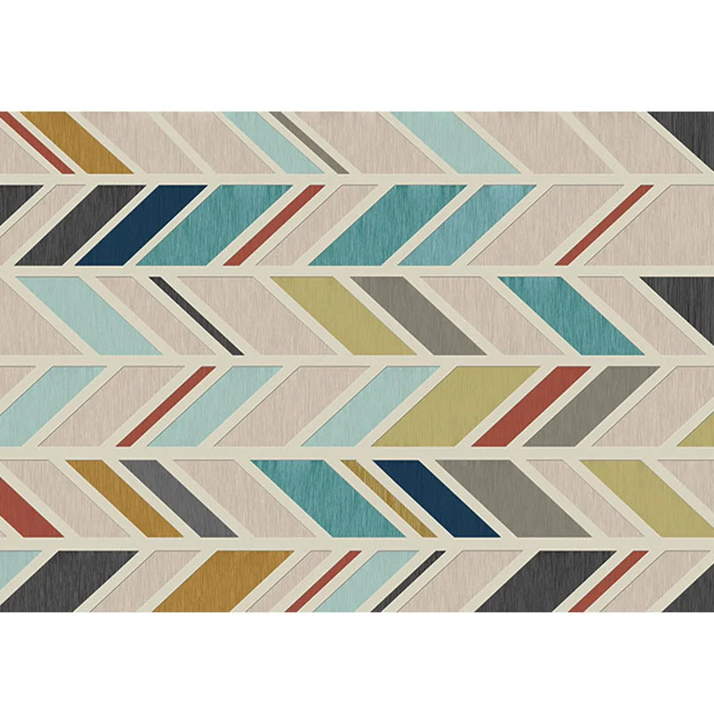 Mehrfarbiger Wohnzimmerteppich, moderner geometrischer 3D-Illusionsteppich, Synthetik, rutschfeste Rückseite, schmutzabwei...