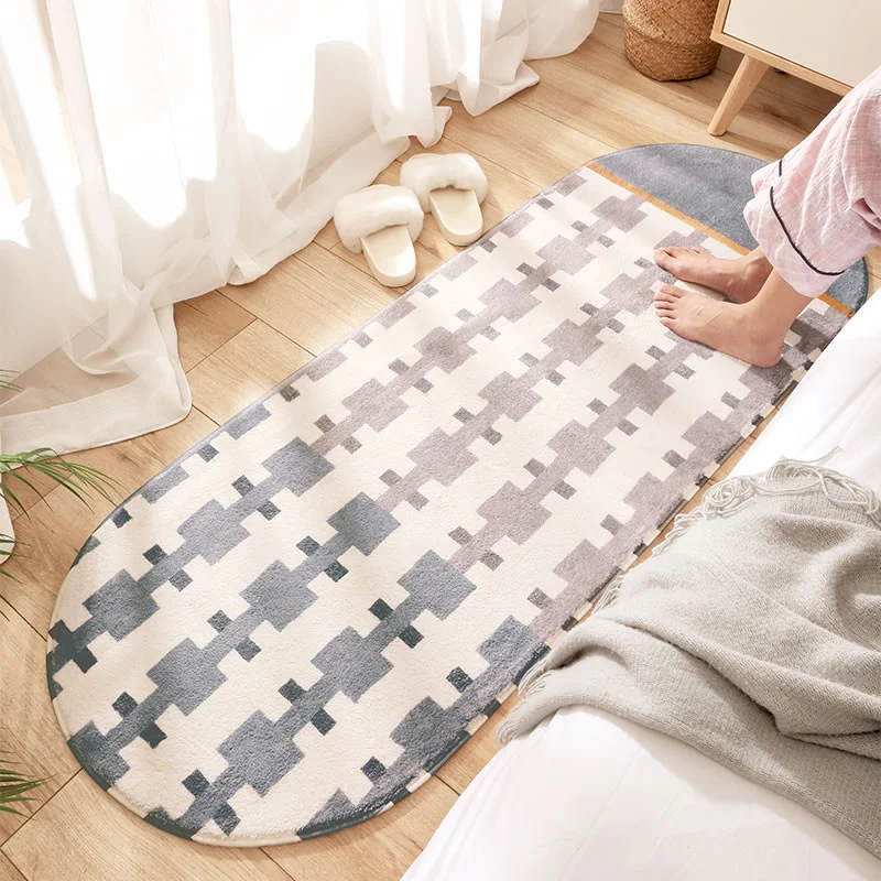 Mehrfarbiger zeitgenössischer Teppich aus Lammwolle mit geometrischem Aufdruck. Pflegeleichter, haustierfreundlicher Teppi...