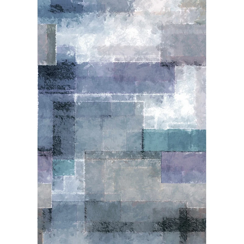 Mid-Century-Fliesengemälde, blaue, feuchtigkeitsbeständige Wandverkleidung für das Wohnzimmer Clearhalo