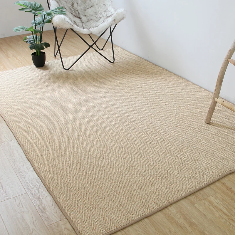 Minimaler, einfarbiger Teppich, mehrfarbiger Lodge-Teppich, rutschfester, maschinenwaschbarer, haustierfreundlicher Sisal-...