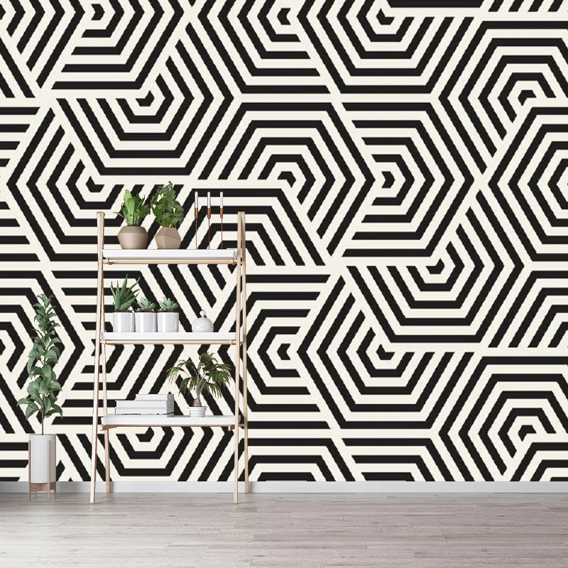 Minimalistische geometrische Wandgemälde, schwarz-gelbe Schlafzimmer-Wandkunst, nach Maß Clearhalo