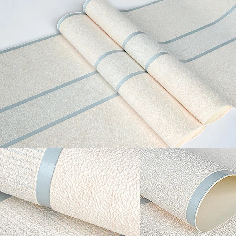 Minimalistische gestreifte Tapete, feuchtigkeitsbeständig, weiche Farbwandkunst für das Wohnzimmer Clearhalo