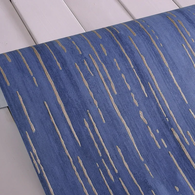 Minimalistische Streifen-Tapete für Wohnzimmer, 50 m² große Wandkunst dunkler Farbe Clearhalo