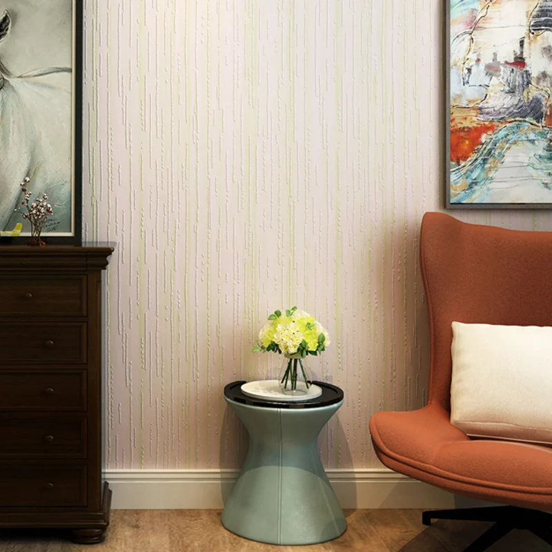 Minimalistische Streifen-Tapete für Wohnzimmer, 50 m² große Wandkunst dunkler Farbe Clearhalo