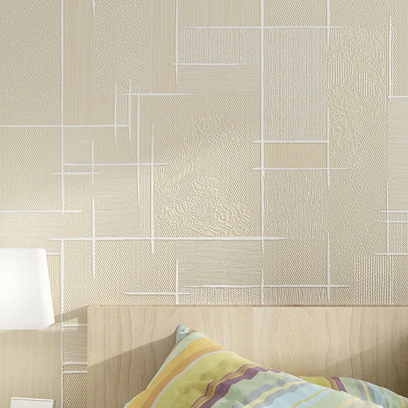 Moderne geometrische Tapete mit Blumendruck, Pastellfarben, schmutzabweisende Wandkunst für Schlafzimmer Clearhalo