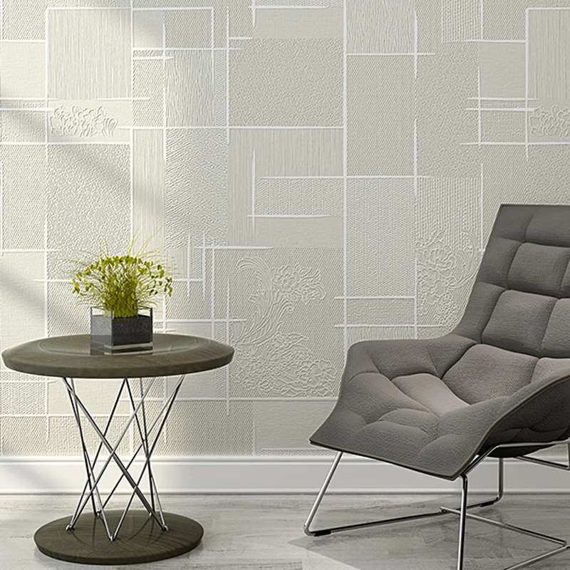 Moderne geometrische Tapete mit Blumendruck, Pastellfarben, schmutzabweisende Wandkunst für Schlafzimmer Clearhalo