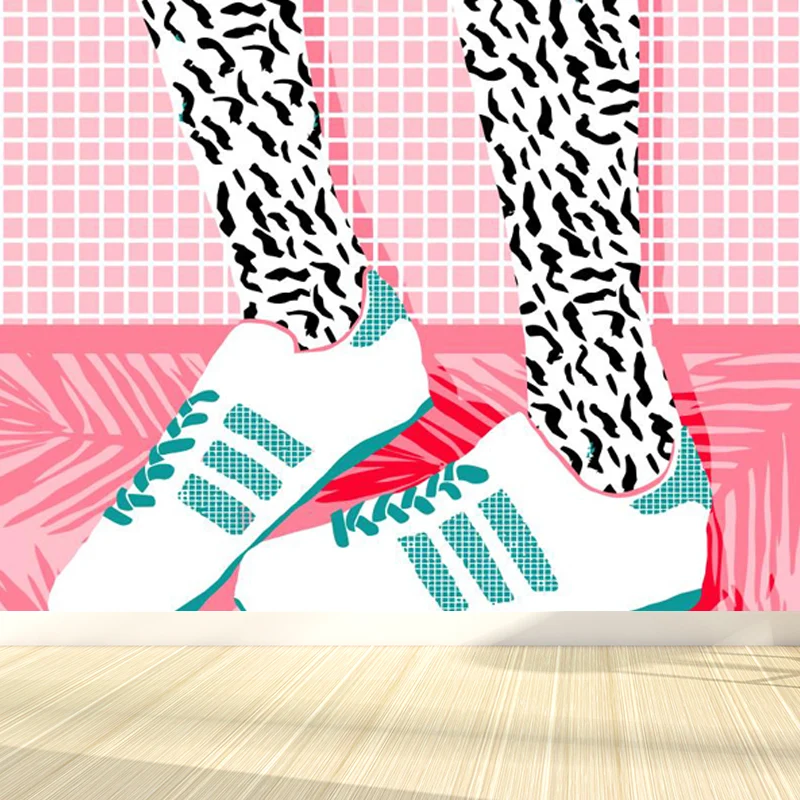 Moderne modische Schuhe Muster Wandbild Pastellfarben Kinderzimmer Wanddekoration, personalisiert Clearhalo