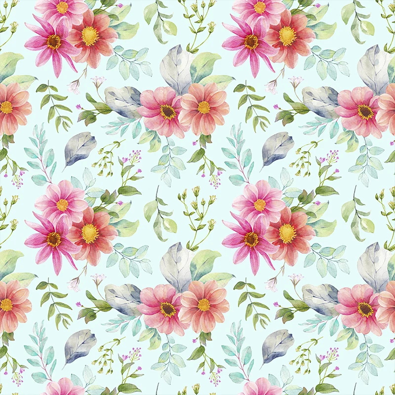 Moderne Tapete mit Blüten- und Blumendruck, pastellfarbene florentinische Wandverkleidung Clearhalo
