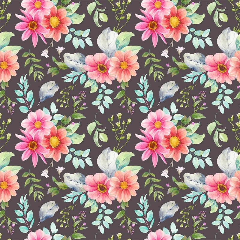 Moderne Tapete mit Blüten- und Blumendruck, pastellfarbene florentinische Wandverkleidung Clearhalo