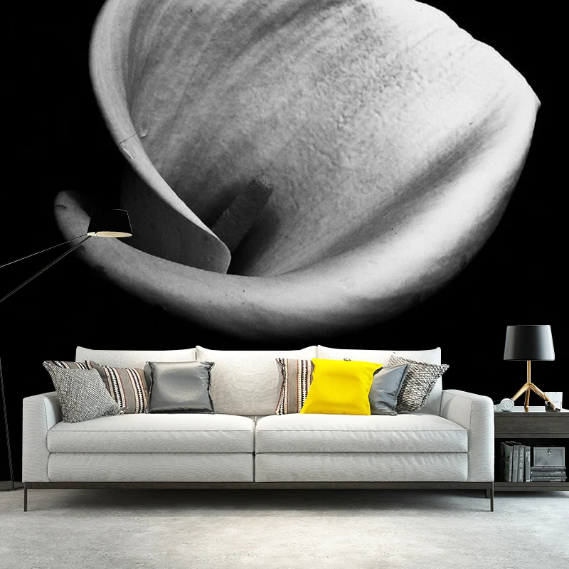 Moderne Tulpen-Nahaufnahme-Wandbilder mit schwarzen und weißen Blumen für die Heimgalerie Clearhalo