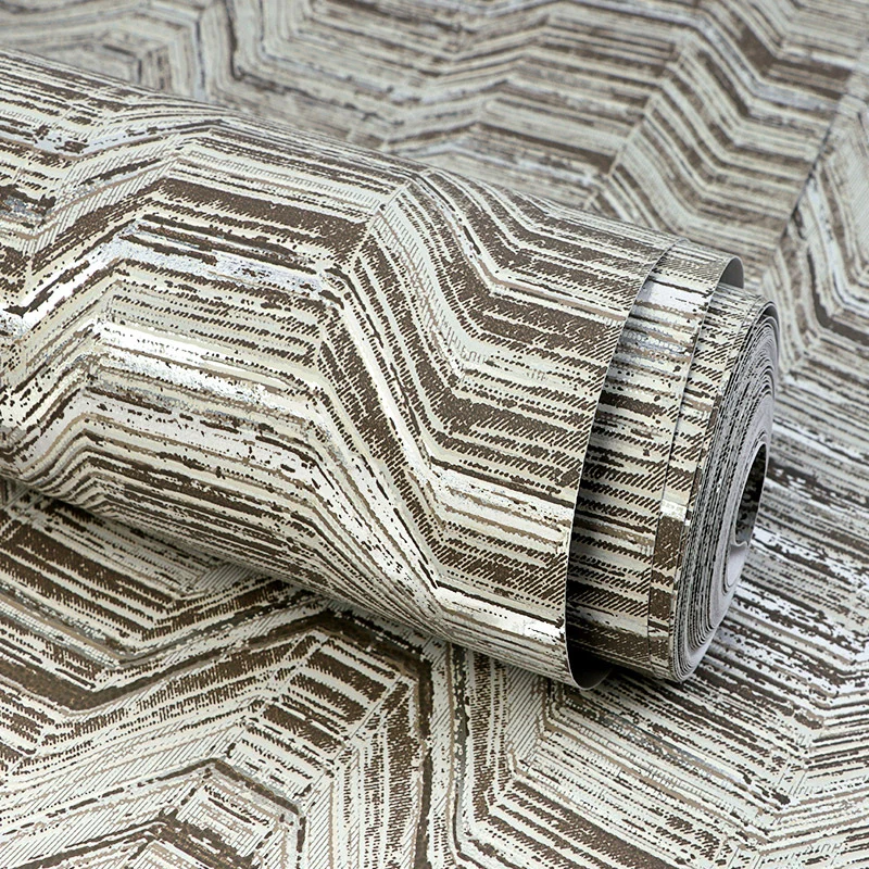 Moderne Wellenlinien-Tapete für das Wohnzimmer, 33 Fuß L x 20,5 Zoll B, Wanddekoration Braun-Beige Clearhalo